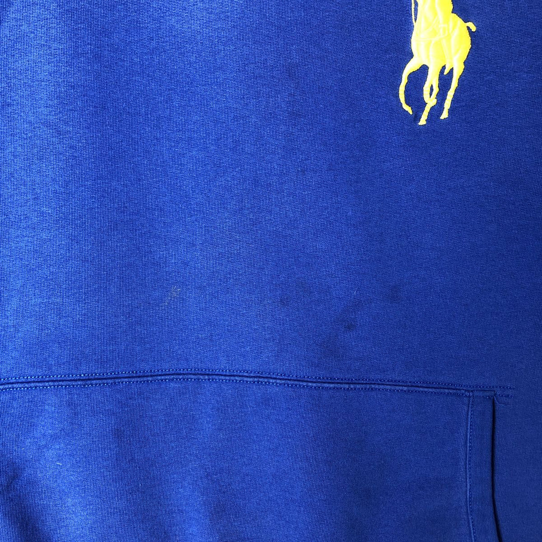 Ralph Lauren POLO RALPH LAUREN Big Pony Sweatshirt Pullover Hoodie, Men's XXL equivalent. cotton blue type Vintage Second Hand