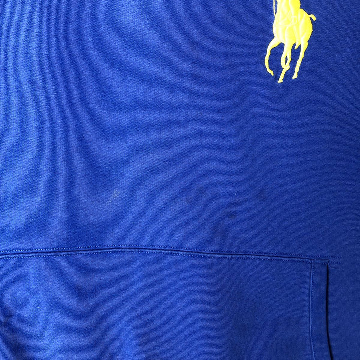 Ralph Lauren POLO RALPH LAUREN Big Pony Sweatshirt Pullover Hoodie, Men's XXL equivalent. cotton blue type Vintage Second Hand