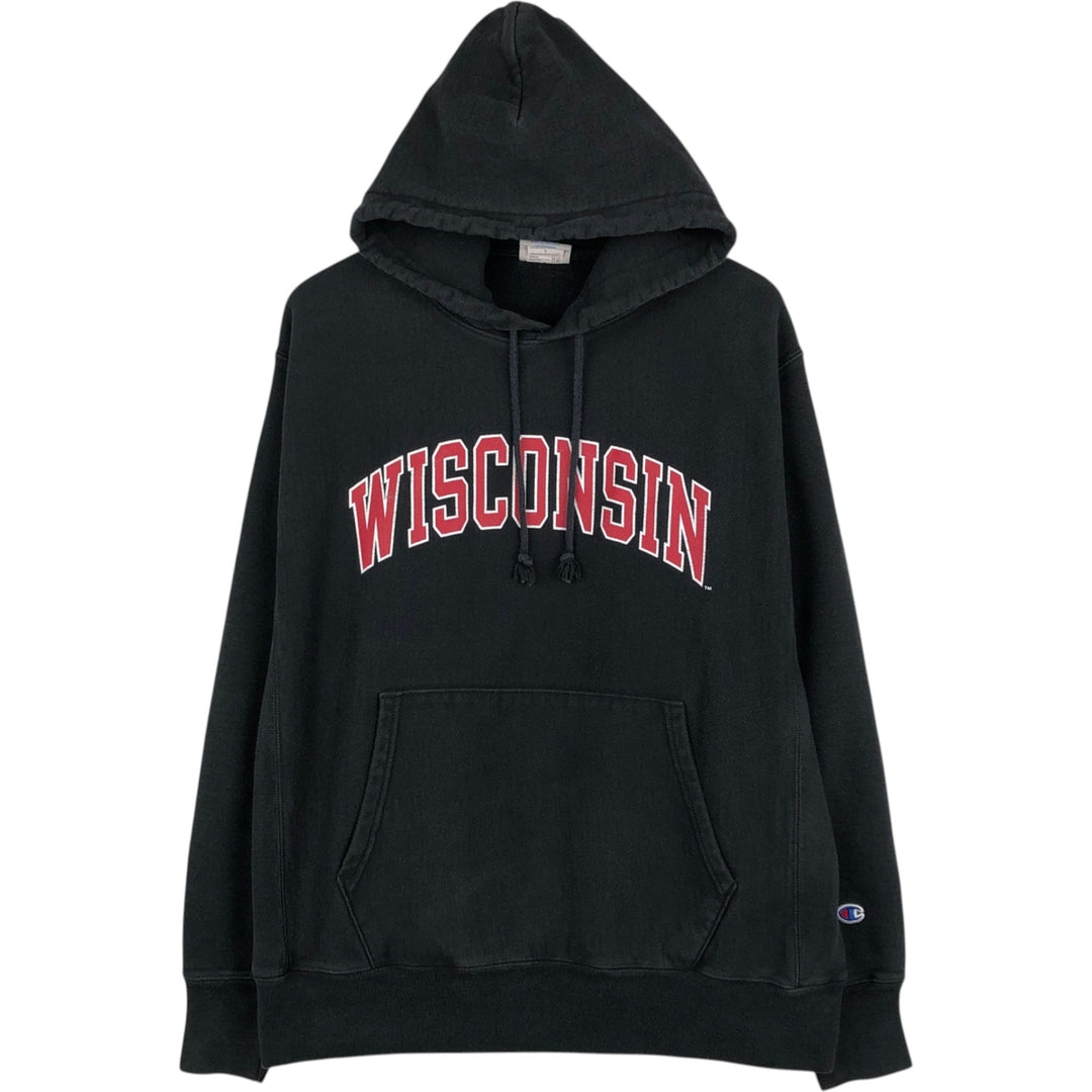 2000'S Champion REVERSE WEAVE Reverse Weave College Sweatshirt Pullover Hoodie, Men's Size L cotton black type Vintage Second Hand