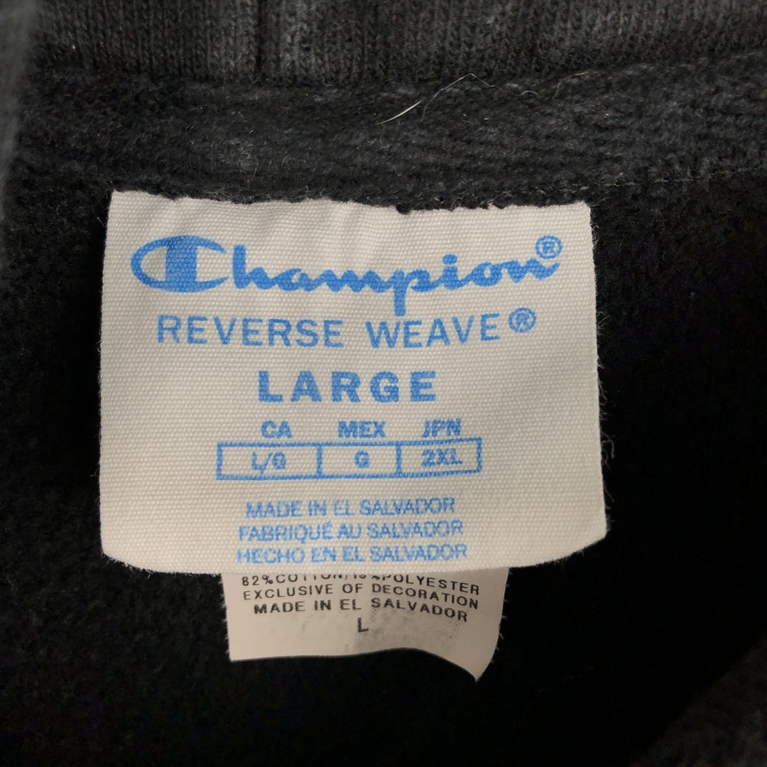 2000'S Champion REVERSE WEAVE Reverse Weave College Sweatshirt Pullover Hoodie, Men's Size L cotton black type Vintage Second Hand