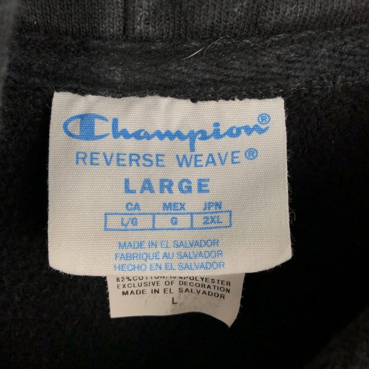 2000'S Champion REVERSE WEAVE Reverse Weave College Sweatshirt Pullover Hoodie, Men's Size L cotton black type Vintage Second Hand