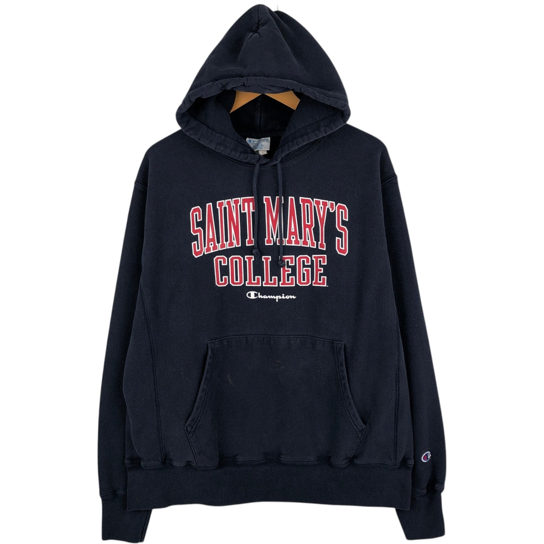 2000'S Champion REVERSE WEAVE Reverse Weave College Sweatshirt Pullover Hoodie, Men's Size L cotton navy blue type Vintage Second Hand