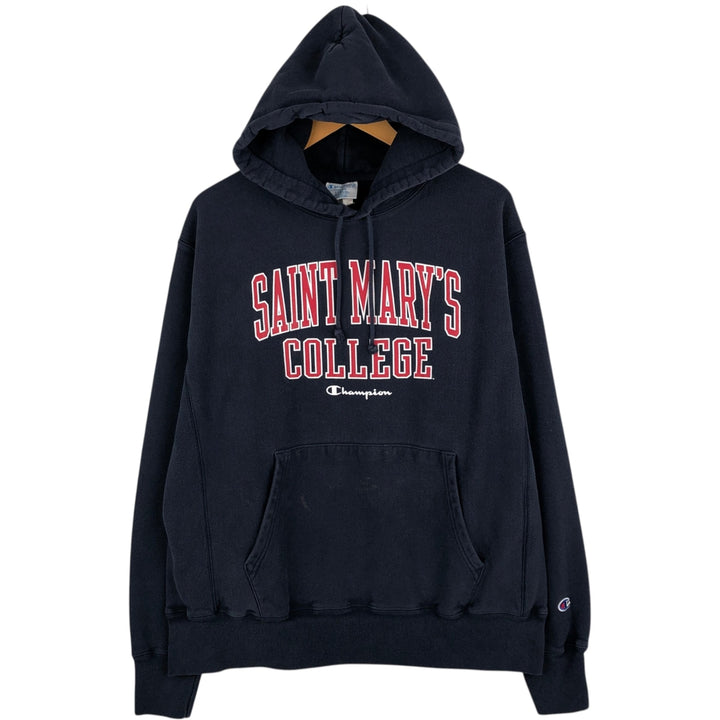 2000'S Champion REVERSE WEAVE Reverse Weave College Sweatshirt Pullover Hoodie, Men's Size L cotton navy blue type Vintage Second Hand