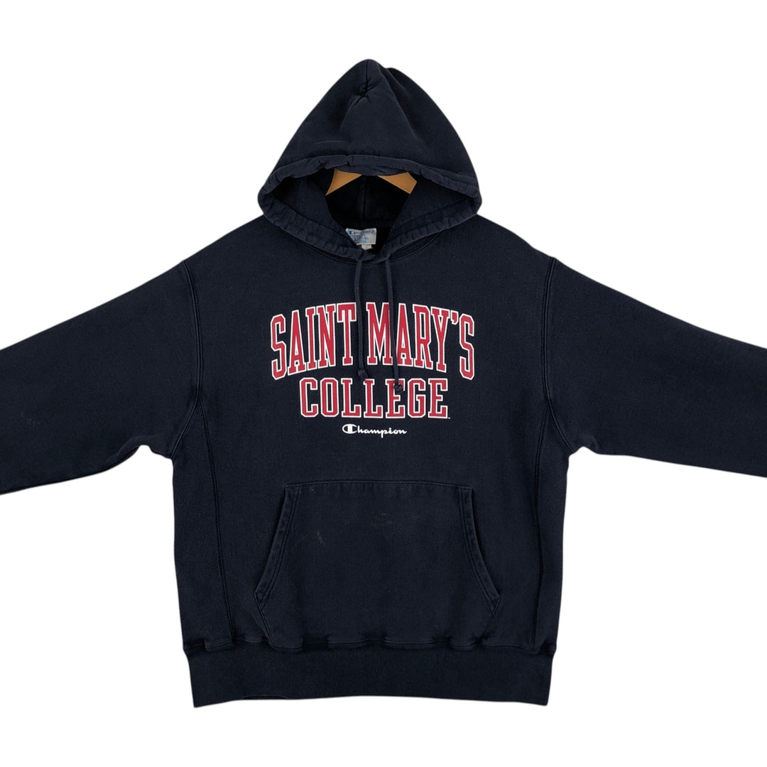 2000'S Champion REVERSE WEAVE Reverse Weave College Sweatshirt Pullover Hoodie, Men's Size L cotton navy blue type Vintage Second Hand