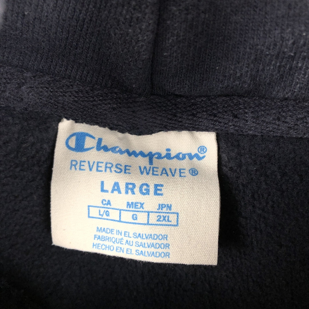 2000'S Champion REVERSE WEAVE Reverse Weave College Sweatshirt Pullover Hoodie, Men's Size L cotton navy blue type Vintage Second Hand