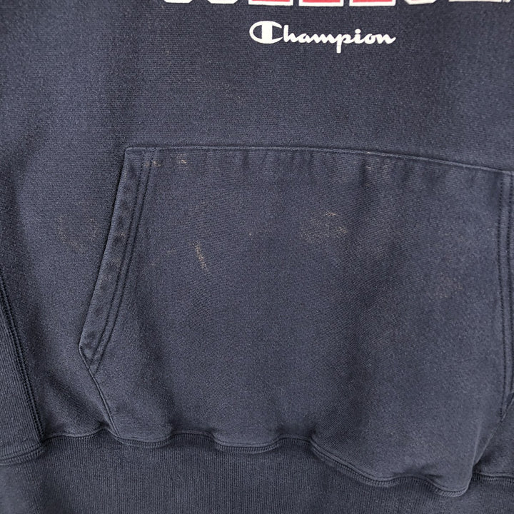 2000'S Champion REVERSE WEAVE Reverse Weave College Sweatshirt Pullover Hoodie, Men's Size L cotton navy blue type Vintage Second Hand