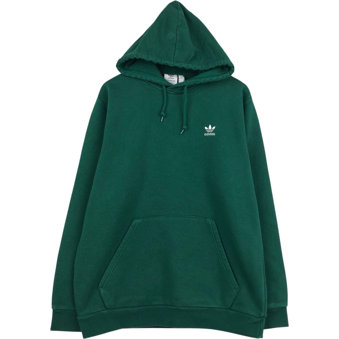 Adidas sweatshirt pullover hoodie, men's size L cotton green type Vintage Second Hand