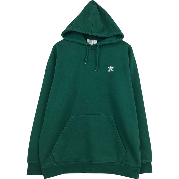 Adidas sweatshirt pullover hoodie, men's size L cotton green type Vintage Second Hand