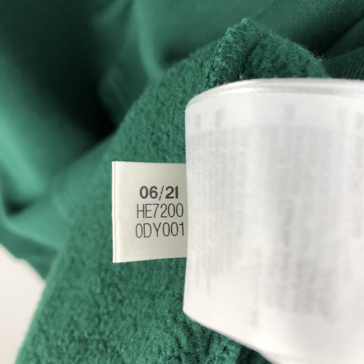 Adidas sweatshirt pullover hoodie, men's size L cotton green type Vintage Second Hand