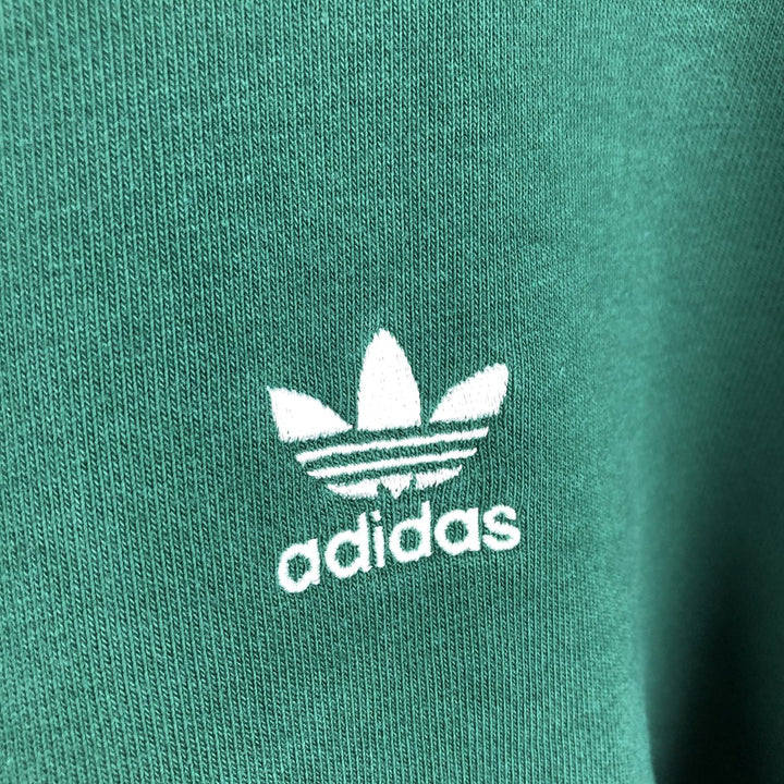 Adidas sweatshirt pullover hoodie, men's size L cotton green type Vintage Second Hand