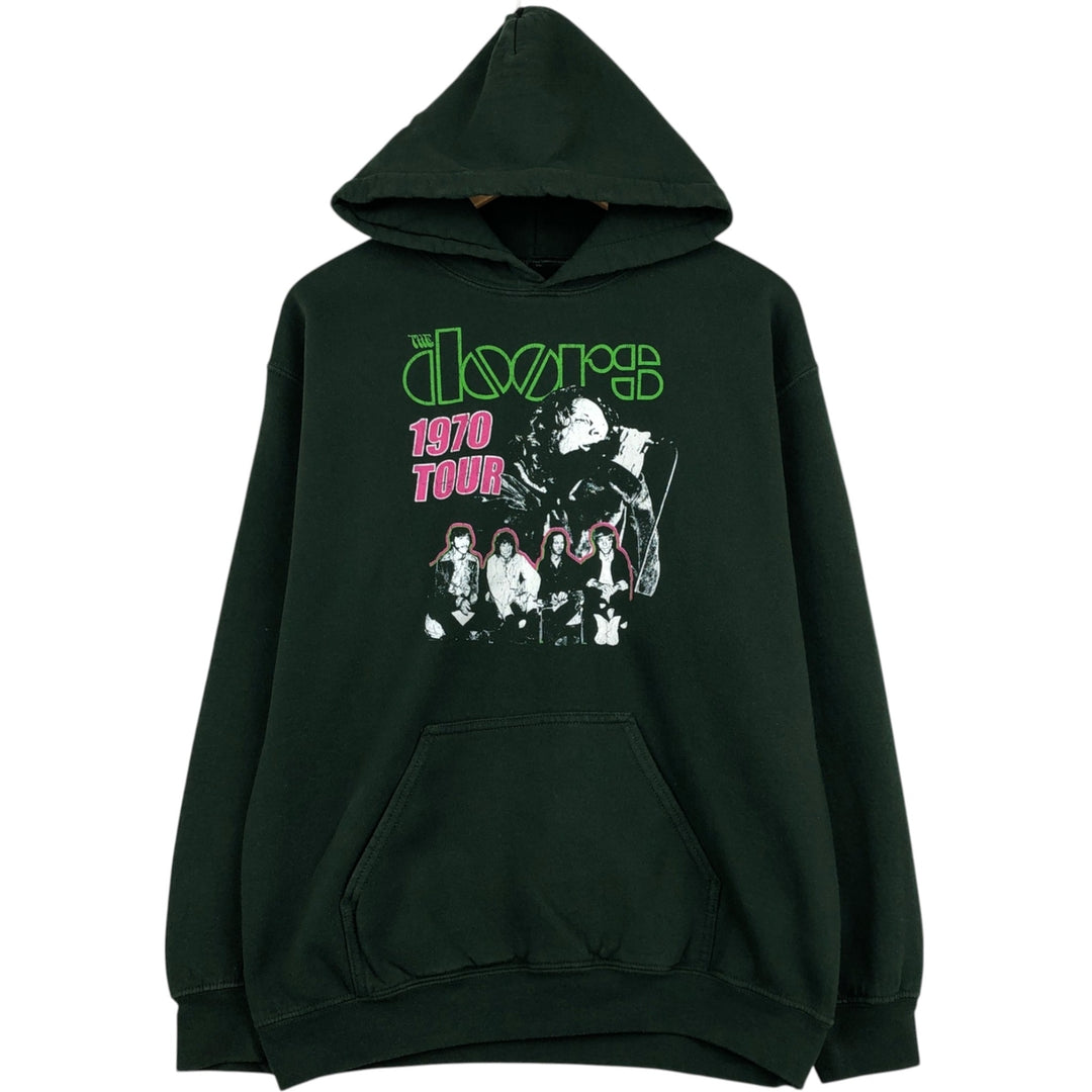 THE DOORS Band Sweatshirt Pullover Hoodie (Men's Size M) unclear green type Vintage Second Hand