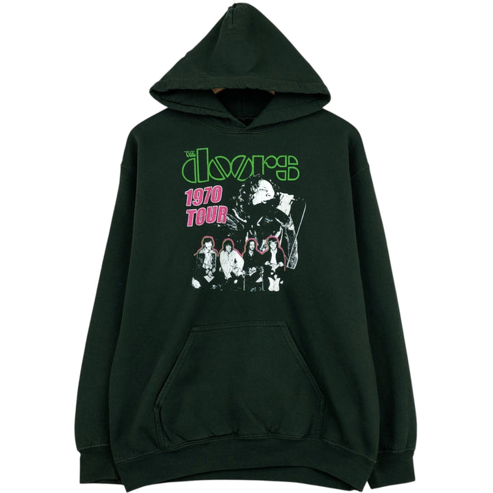 THE DOORS Band Sweatshirt Pullover Hoodie (Men's Size M) unclear green type Vintage Second Hand