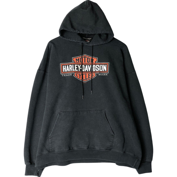 Harley-Davidson Advertising Pullover Hoodie, Men's XL cotton black type Vintage Second Hand