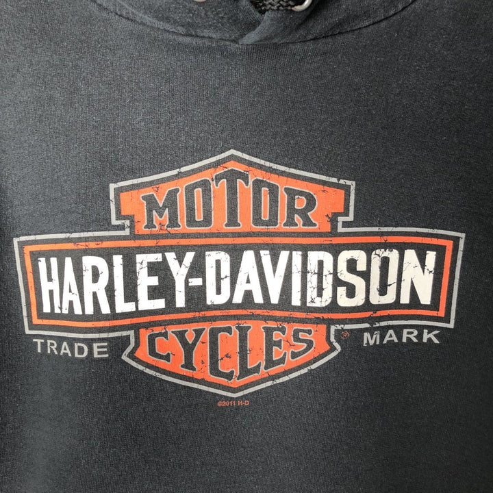 Harley-Davidson Advertising Pullover Hoodie, Men's XL cotton black type Vintage Second Hand