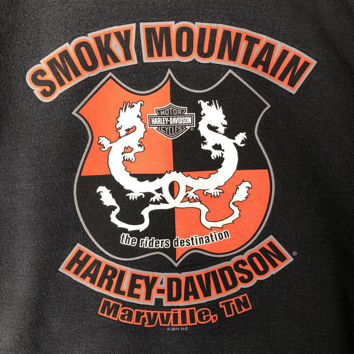Harley-Davidson Advertising Pullover Hoodie, Men's XL cotton black type Vintage Second Hand