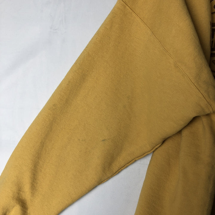 00'S Harley Davidson Fire Pattern Advertising Sweat Pullover Hoodie Men's L size cotton yellow type Vintage Second Hand