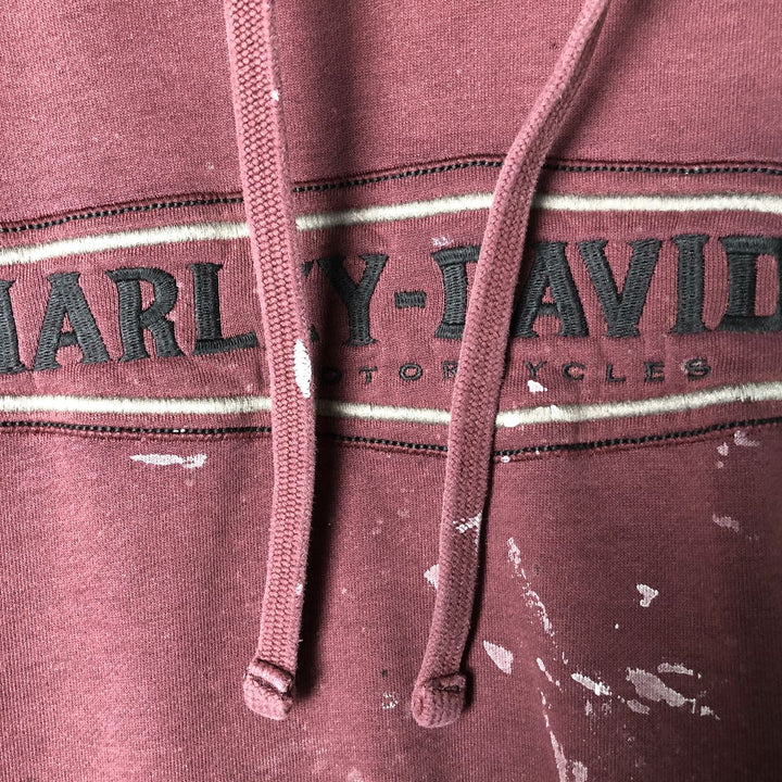 Harley-Davidson Advertising Pullover Hoodie, Men's XL cotton Red type red-purple Vintage Second Hand
