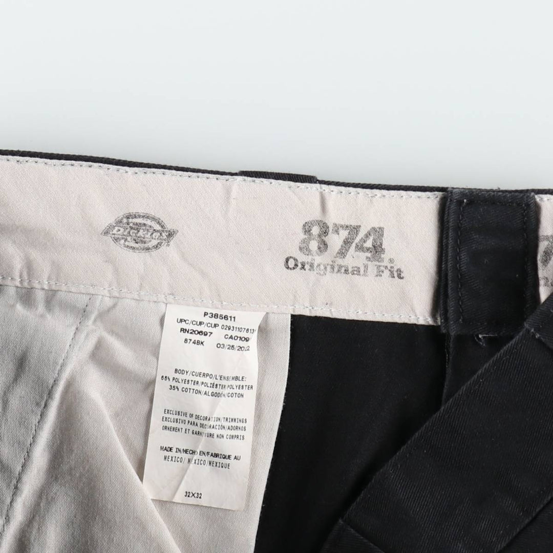 Dickies 874 Original Fit Work Pants for Men, W32 equivalent polyester black type Vintage Second Hand