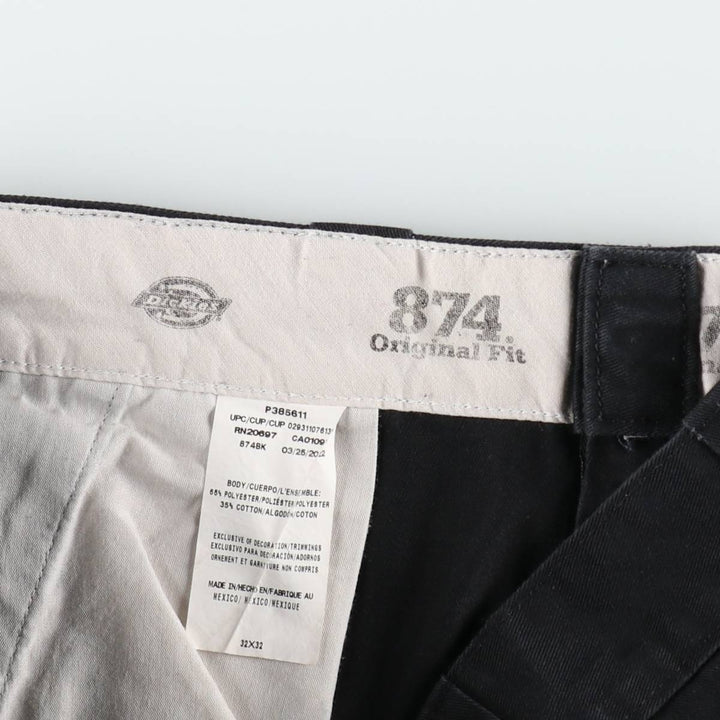 Dickies 874 Original Fit Work Pants for Men, W32 equivalent polyester black type Vintage Second Hand