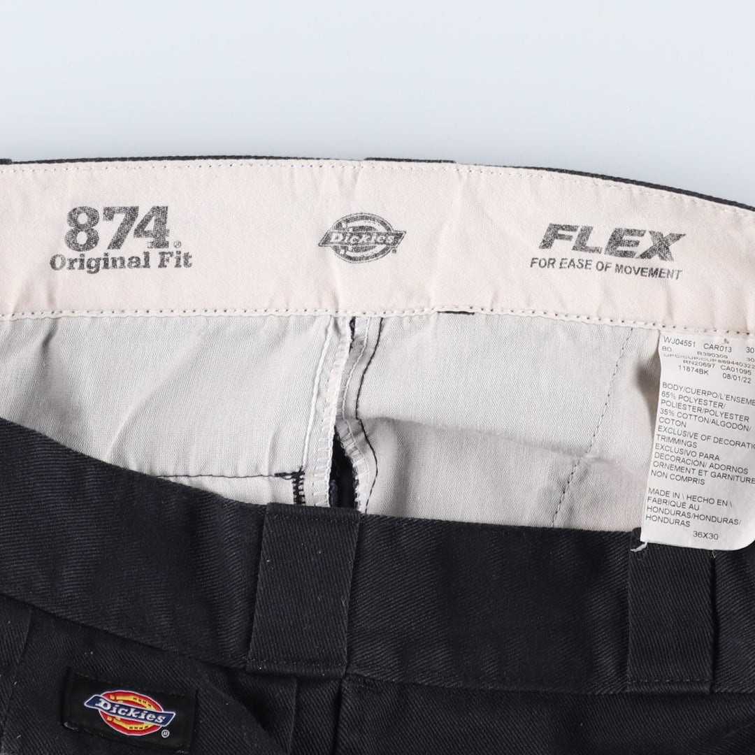 Dickies 874 Flex Original Fit Work Pants, Men's, Size 36 polyester black type Vintage Second Hand