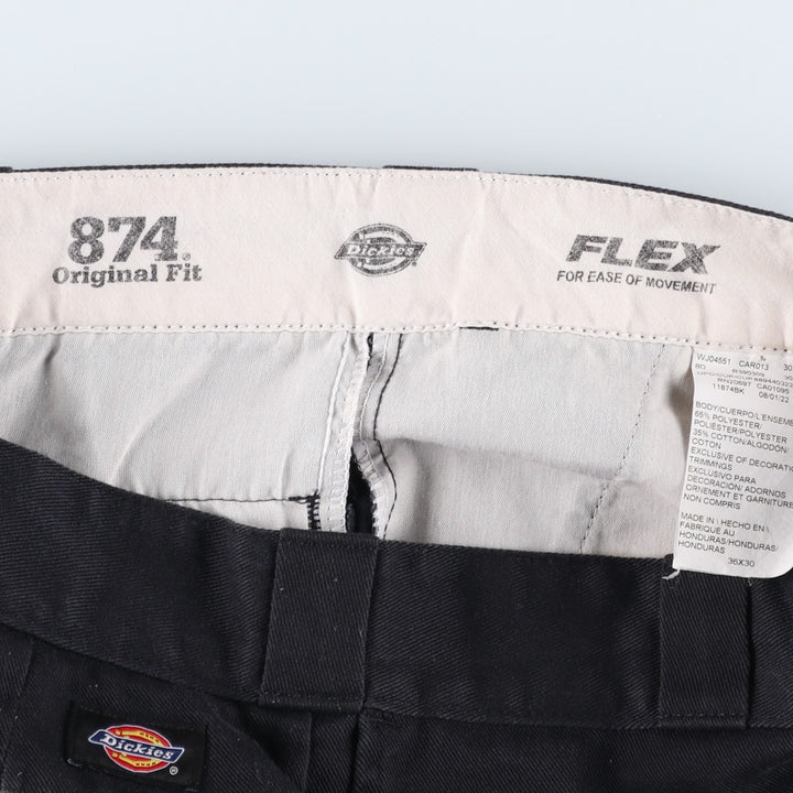 Dickies 874 Flex Original Fit Work Pants, Men's, Size 36 polyester black type Vintage Second Hand