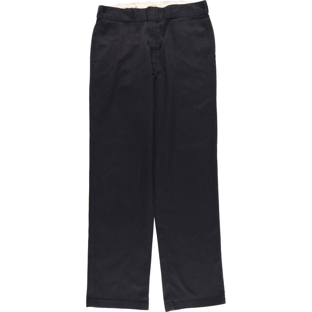 Dickies work pants for men, size W34 (approx.), zipper fly. polyester black type Vintage Second Hand