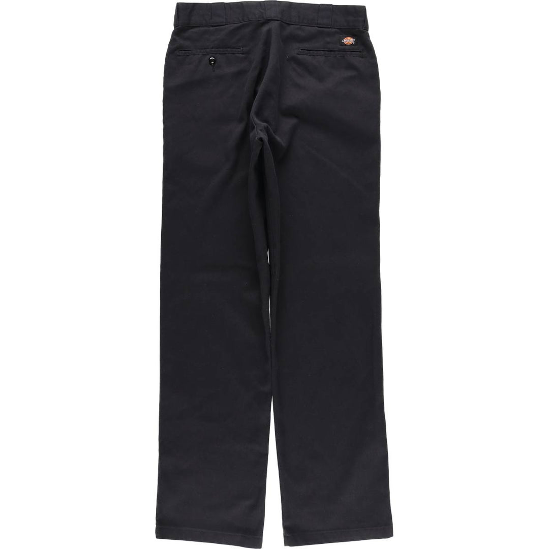 Dickies work pants for men, size W34 (approx.), zipper fly. polyester black type Vintage Second Hand