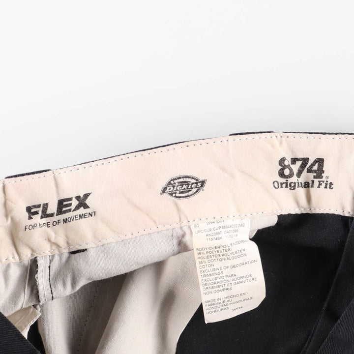 Dickies work pants for men, size W34 (approx.), zipper fly. polyester black type Vintage Second Hand