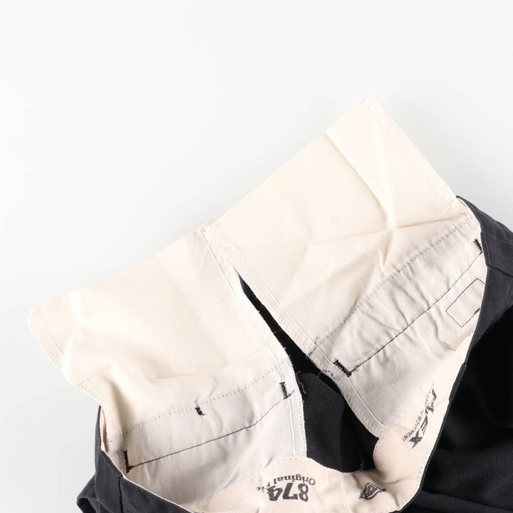 Dickies work pants for men, size W34 (approx.), zipper fly. polyester black type Vintage Second Hand