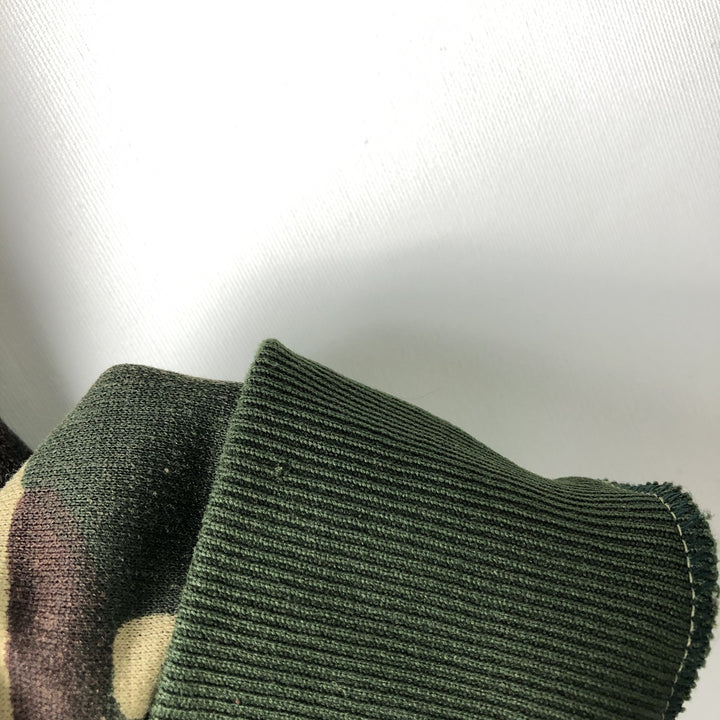 Camouflage Woodland Camo Sweat Full Zip Hoodie Men's XL unclear Khaki type sage green Vintage Second Hand