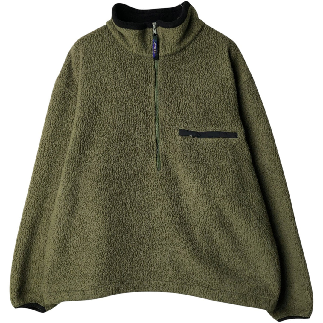 Vintage 70s-80'S LLBean Half-Zip Fleece Pullover, Men's XL unclear Khaki type Vintage Second Hand