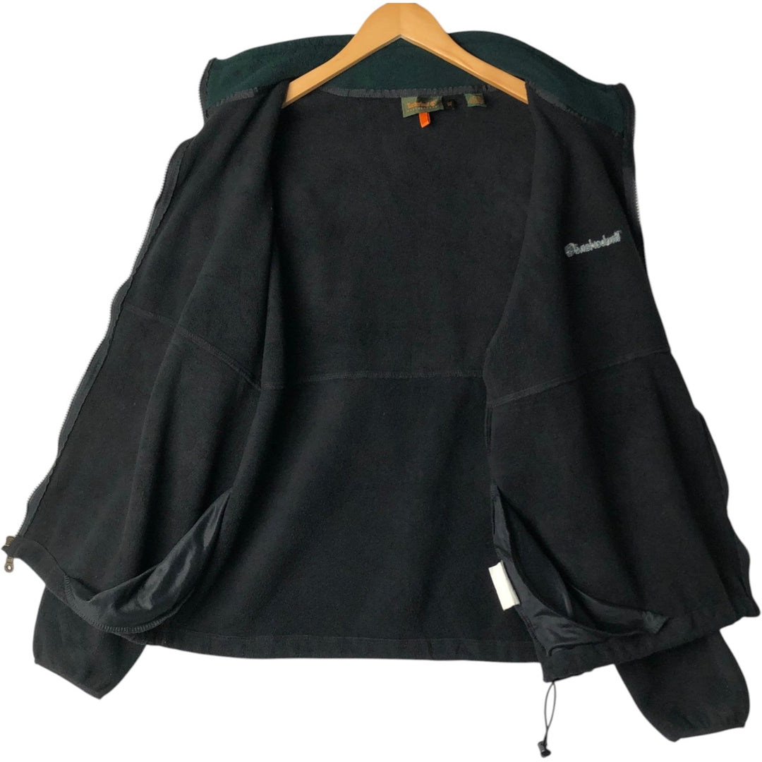 1990'S Timberland Fleece Jacket, Made in USA, Men's XL equivalent, Vintage polyester black type Vintage Second Hand