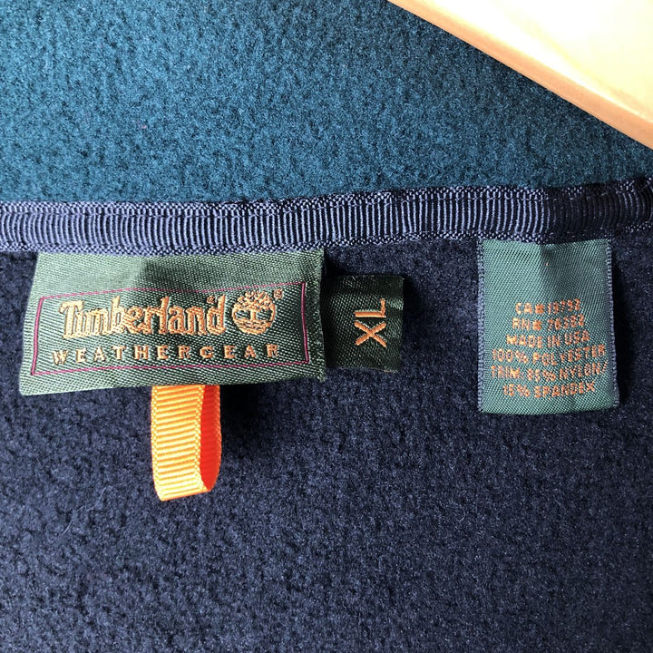1990'S Timberland Fleece Jacket, Made in USA, Men's XL equivalent, Vintage polyester black type Vintage Second Hand