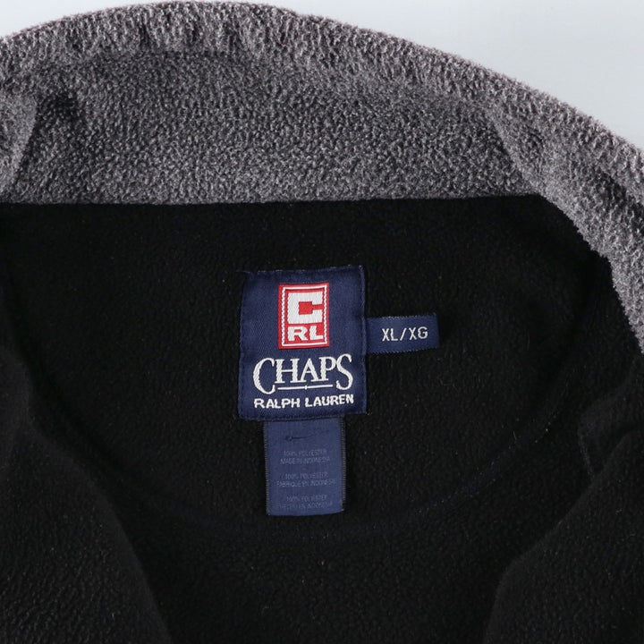 Ralph Lauren Chaps Half-Zip Fleece Pullover, Men's XL polyester black type Vintage Second Hand