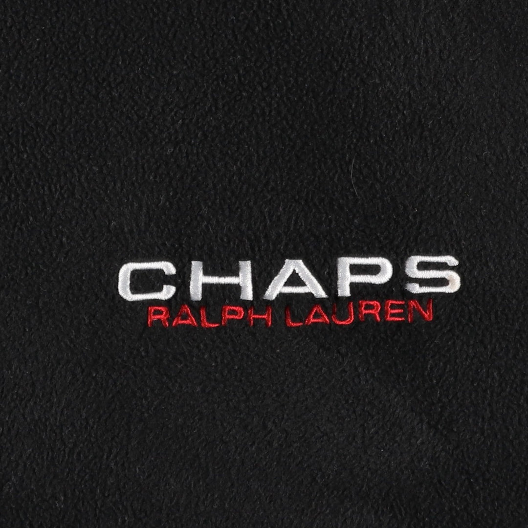 Ralph Lauren Chaps Half-Zip Fleece Pullover, Men's XL polyester black type Vintage Second Hand
