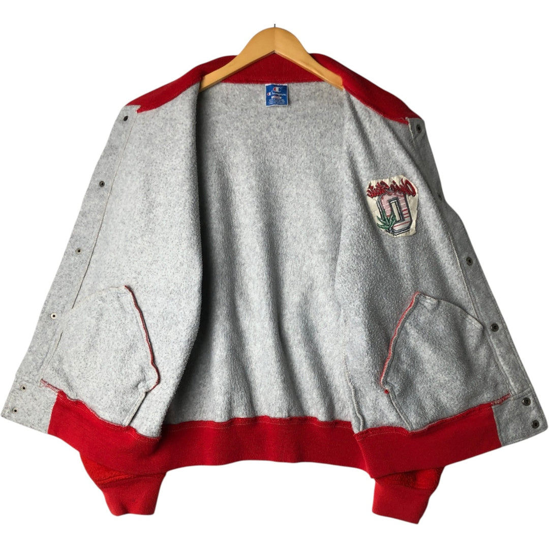 90'S Champion Ohio State College Fleece Jacket, Men's Size L (approx.), Vintage polyester gray type Vintage Second Hand
