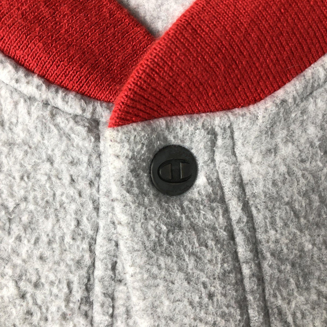 90'S Champion Ohio State College Fleece Jacket, Men's Size L (approx.), Vintage polyester gray type Vintage Second Hand