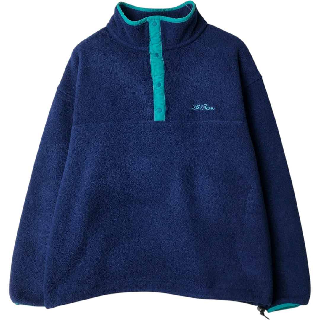 Vintage 70s-80'S L.L.Bean Half-Snap Fleece Pullover, Men's Size L (approx.) unclear navy blue type Vintage Second Hand