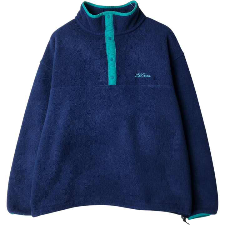 Vintage 70s-80'S L.L.Bean Half-Snap Fleece Pullover, Men's Size L (approx.) unclear navy blue type Vintage Second Hand