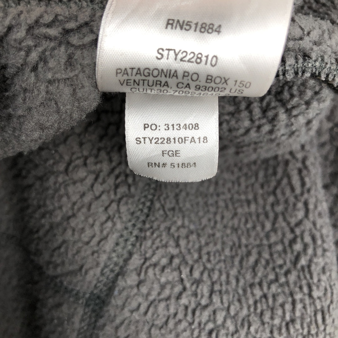 Patagonia Retro Pile Pullover 22810FA18 Half-Zip Fleece Pullover Men's XL (approx.) polyester Charcoal Vintage Second Hand