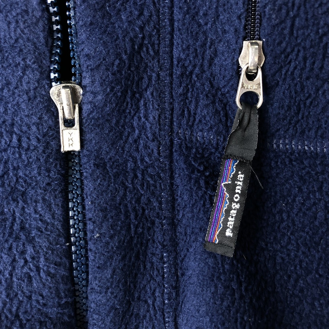 1990'S Patagonia Synchilla 25410F7 Fleece Jacket, Made in USA, Men's XL equivalent, Vintage polyester navy blue type Vintage Second Hand