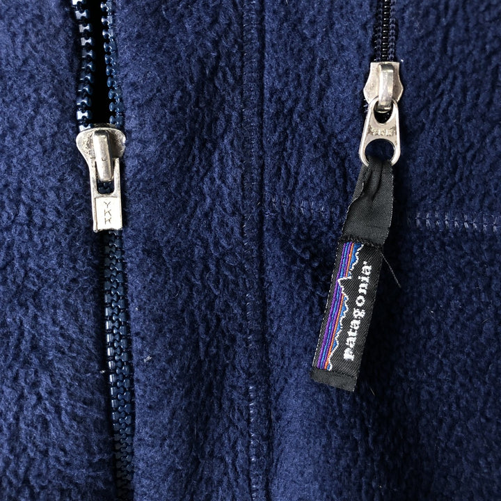 1990'S Patagonia Synchilla 25410F7 Fleece Jacket, Made in USA, Men's XL equivalent, Vintage polyester navy blue type Vintage Second Hand