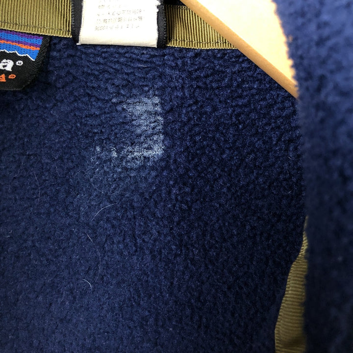 1990'S Patagonia Synchilla 25410F7 Fleece Jacket, Made in USA, Men's XL equivalent, Vintage polyester navy blue type Vintage Second Hand