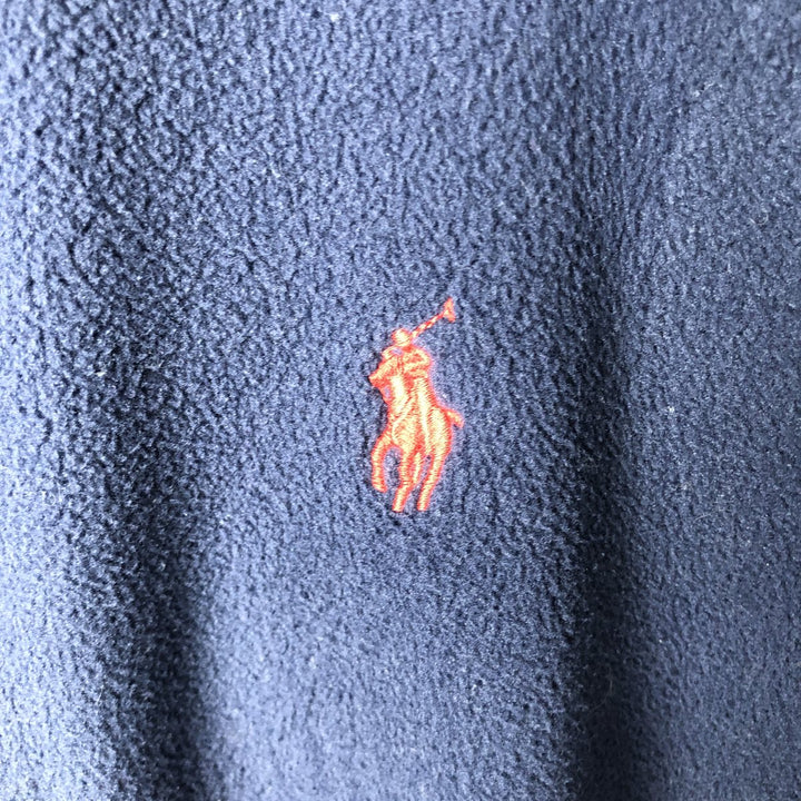 Ralph Lauren POLO RALPH LAUREN PERFORMANCE Half-Button Fleece Pullover, Men's Size XL (approx.), Vintage polyester navy blue type Vintage Second Hand