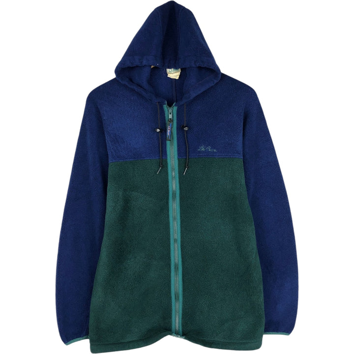 Vintage LLBean fleece full-zip hoodie from the 1990s, men's size M equivalent. unclear navy blue type Vintage Second Hand