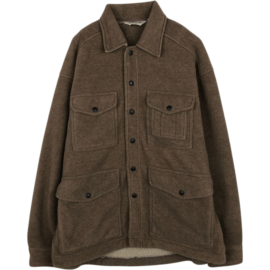 90'S Orvis fleece jacket, men's size XL equivalent, vintage. polyester brown type Vintage Second Hand