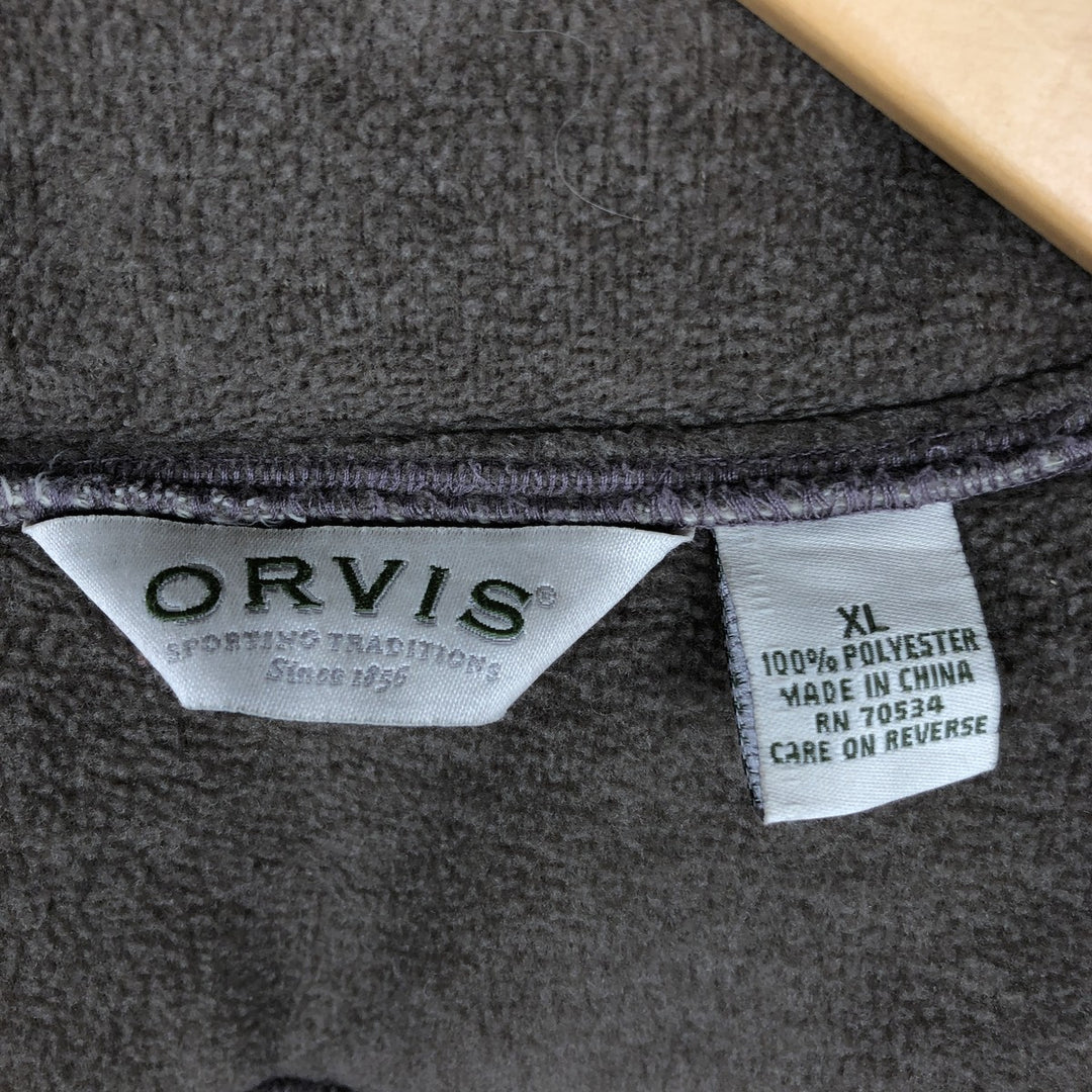 90'S Orvis fleece jacket, men's size XL equivalent, vintage. polyester brown type Vintage Second Hand