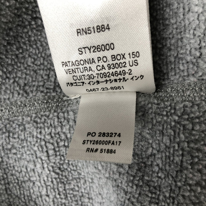 Patagonia 26000FA17 Half-Snap Fleece Pullover, Men's Size M (approx.) polyester gray type Vintage Second Hand