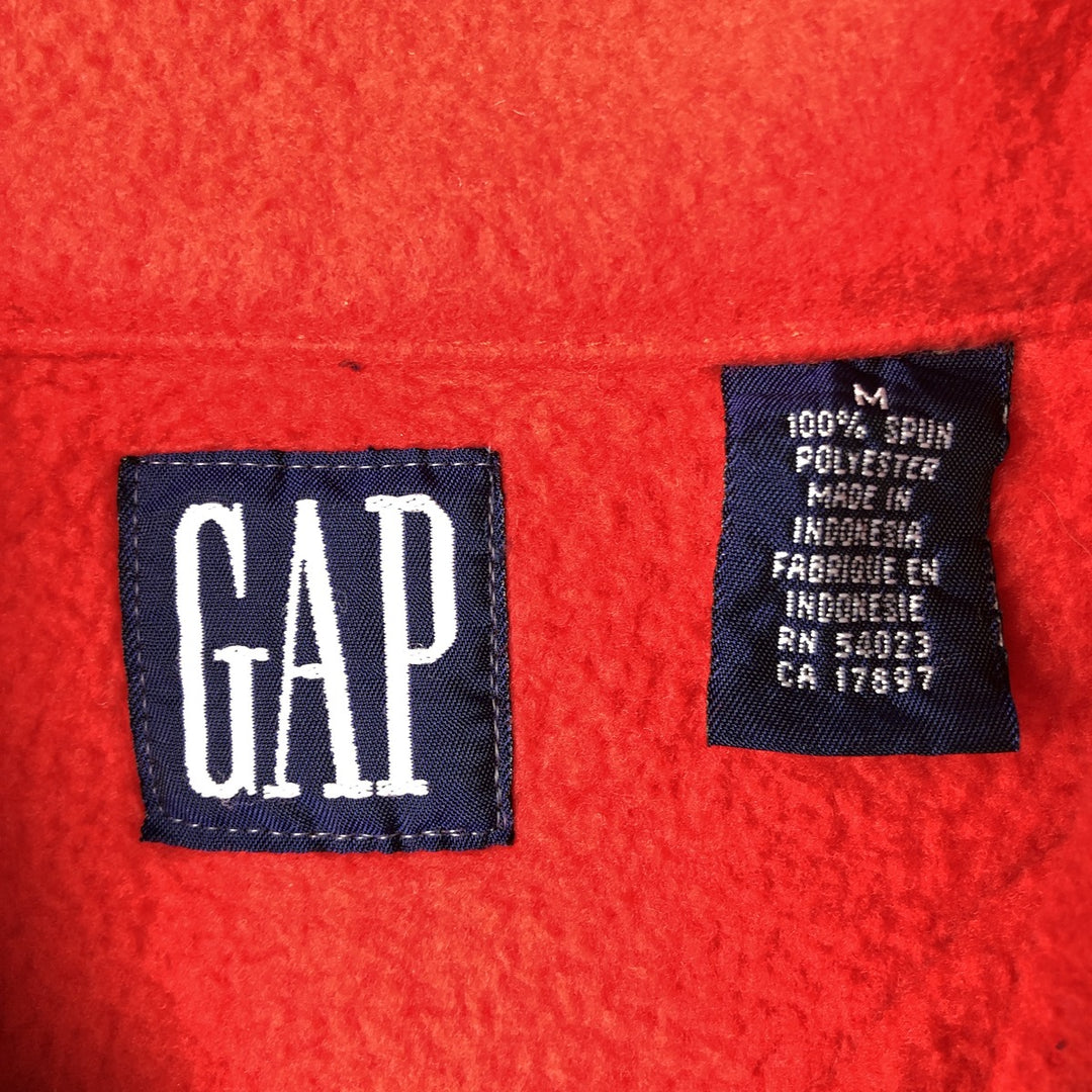 90'S GAP Vintage Half-Zip Fleece Pullover, Men's Size Medium polyester red type Vintage Second Hand