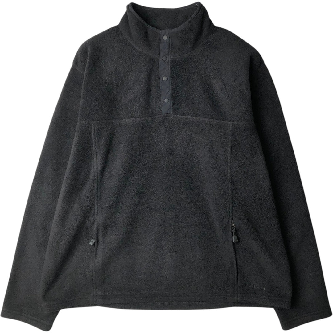 90s-00'S LLBean Half-Snap Fleece Pullover, Men's XL equivalent, Vintage polyester black type Vintage Second Hand